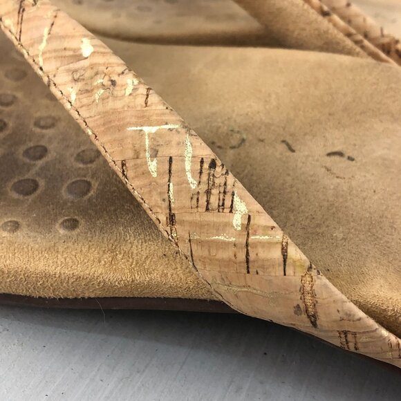 Vionic Women's Size 9 Mona Tan Cork Sole Open Toe Slip On Thong Flats Sandals - Picture 7 of 14